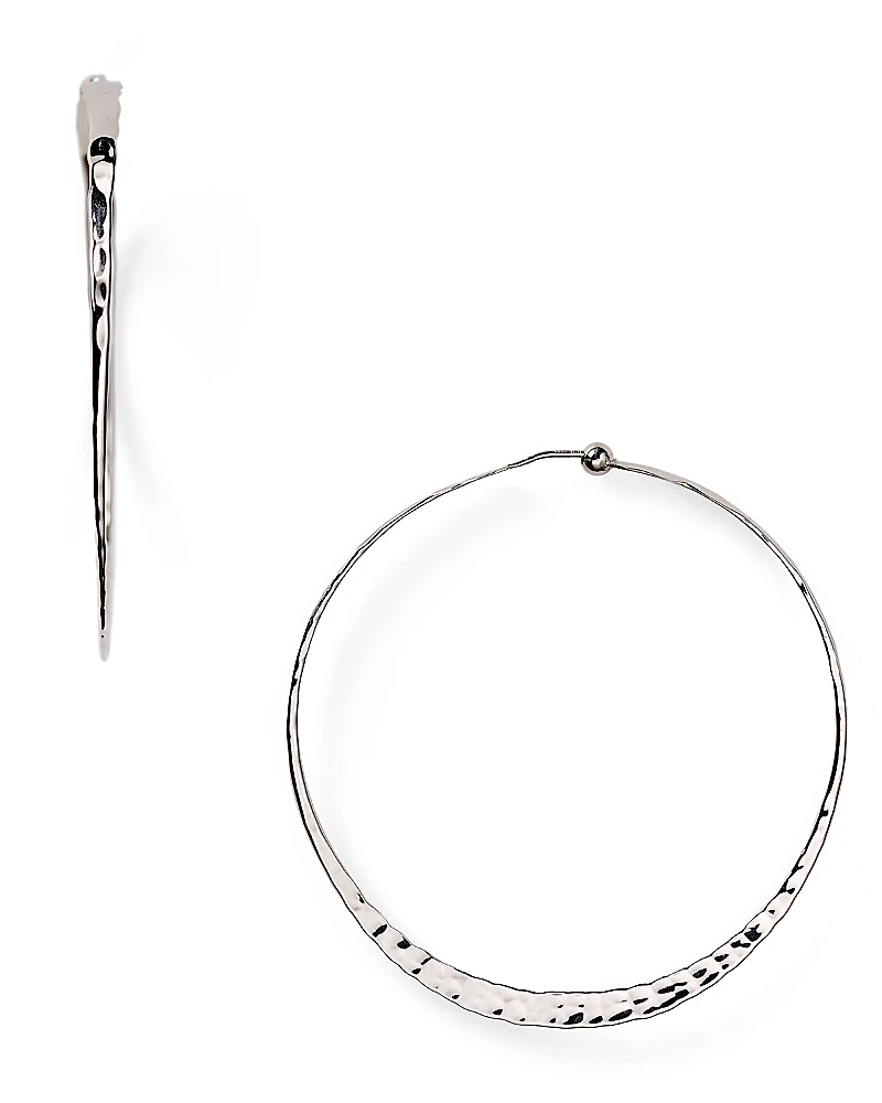Sterling Silver Hammered Hoop Earrings