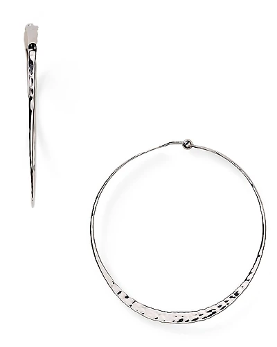 Sterling Silver Hammered Hoop Earrings