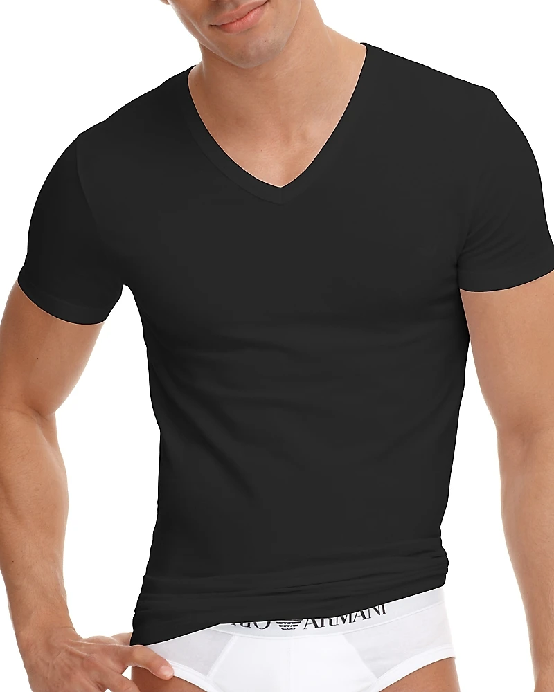 Emporio Armani Stretch Cotton V-Neck T-Shirt