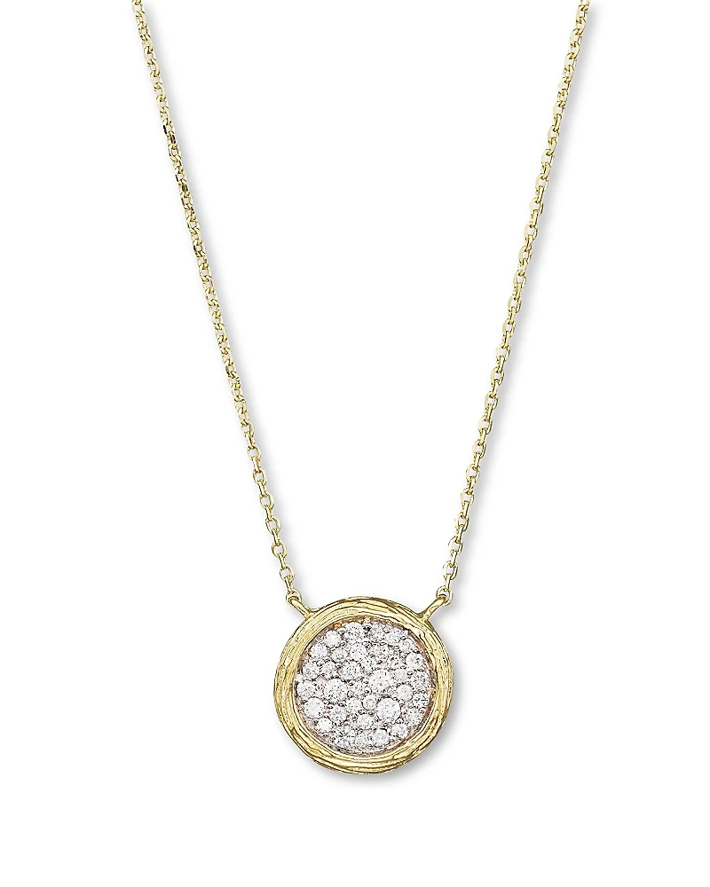 Pave Diamond Circle Pendant Necklace