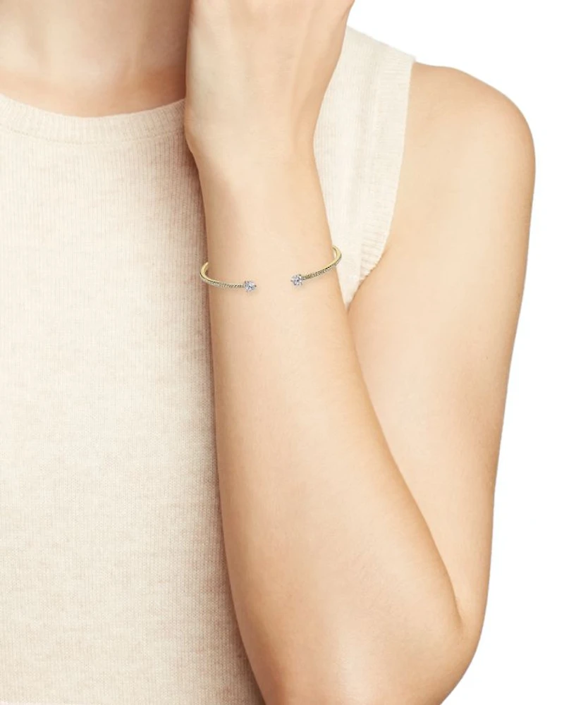 Cubic Zirconia Float Hinge Cuff
