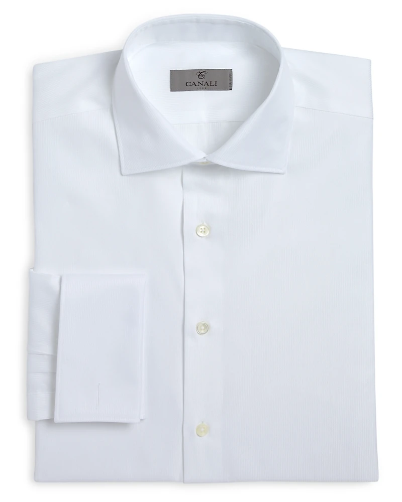 Canali Herringbone French Cuff Classic Fit Dress Shirt