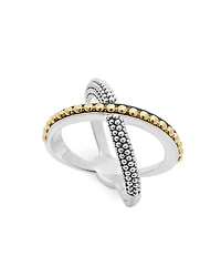 Sterling Silver and 18K Gold Enso X Ring