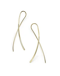 14K Yellow Gold Crossover Drop Earrings