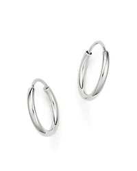 14K White Gold Small Endless Hoop Earrings