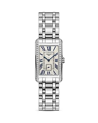 Longines Stainless Steel Watch with Diamonds, 37mm