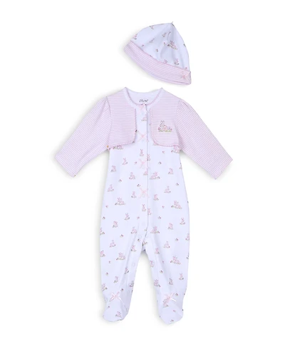 Little Me Girls' Baby Bunnies Footie & Hat Set