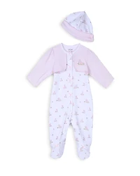 Little Me Girls' Baby Bunnies Footie & Hat Set