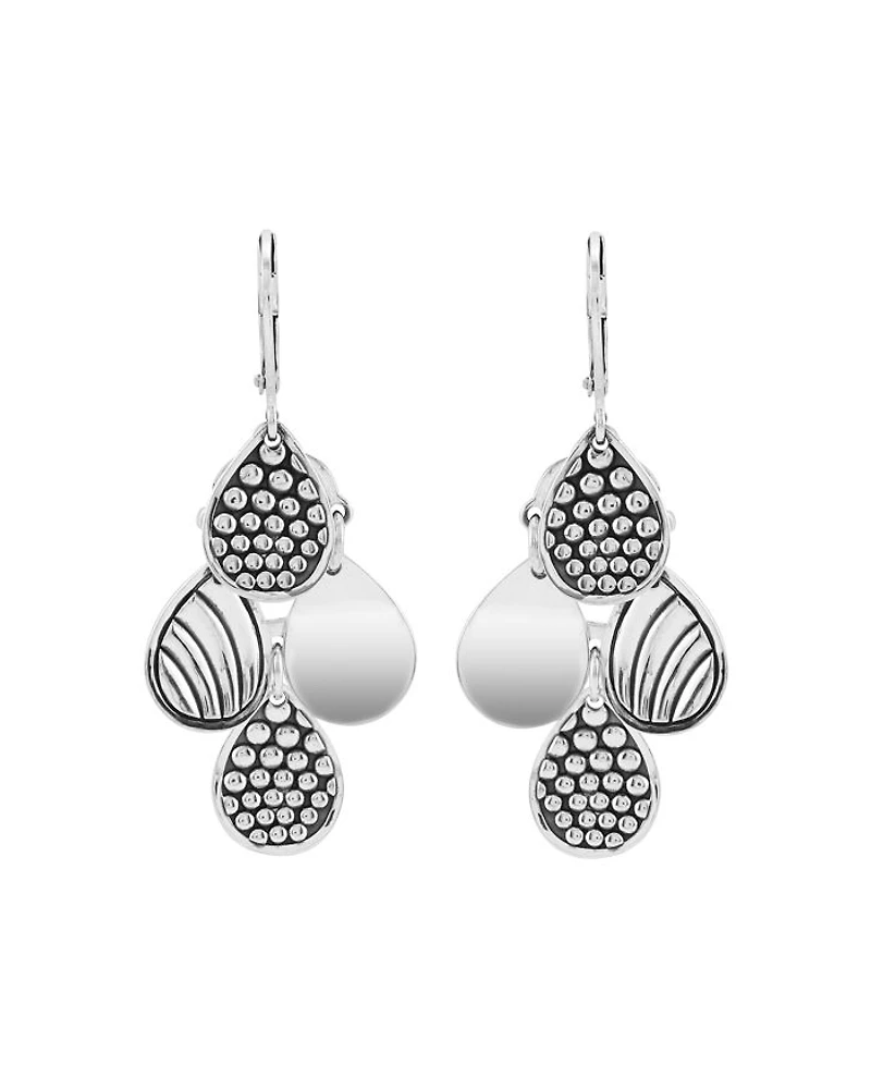 LAGOS Sterling Silver Signature Caviar Four Drop Earrings
