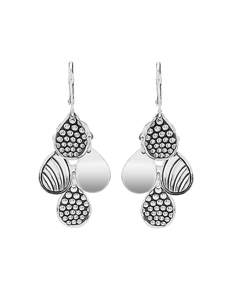 Lagos Sterling Silver Signature Caviar Four Drop Earrings