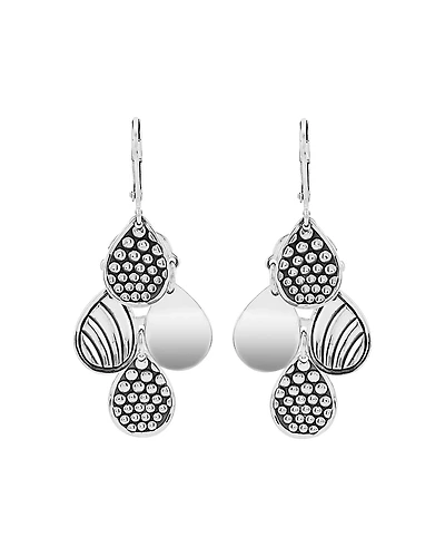 Lagos Sterling Silver Signature Caviar Four Drop Earrings