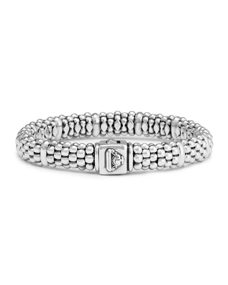 Sterling Silver Caviar Beaded Rope Bracelet