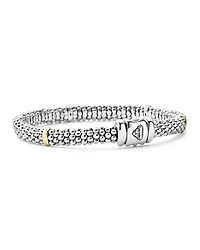 18K Yellow Gold and Sterling Silver Petite Oval Rope Bracelet