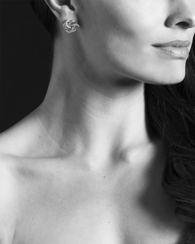 LAGOS Sterling Silver Knot "Caviar" Earrings