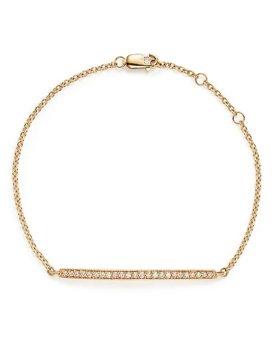 Diamond Bar Bracelet in 14K Yellow Gold, .25 tcw