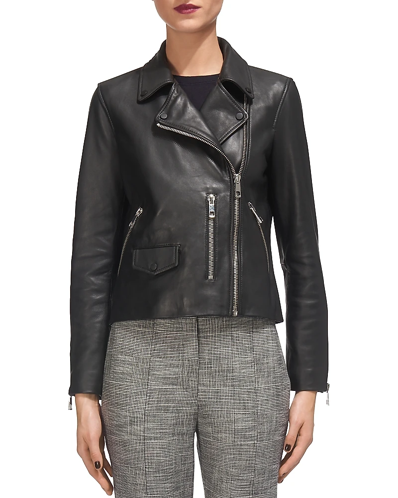 Whistles Agnes Leather Moto Jacket