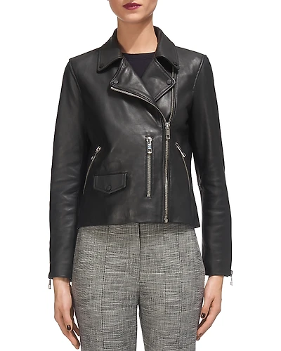 Whistles Agnes Leather Moto Jacket
