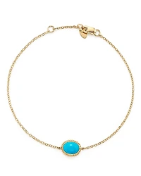 Oval Bezel Set Turquoise Chain Bracelet