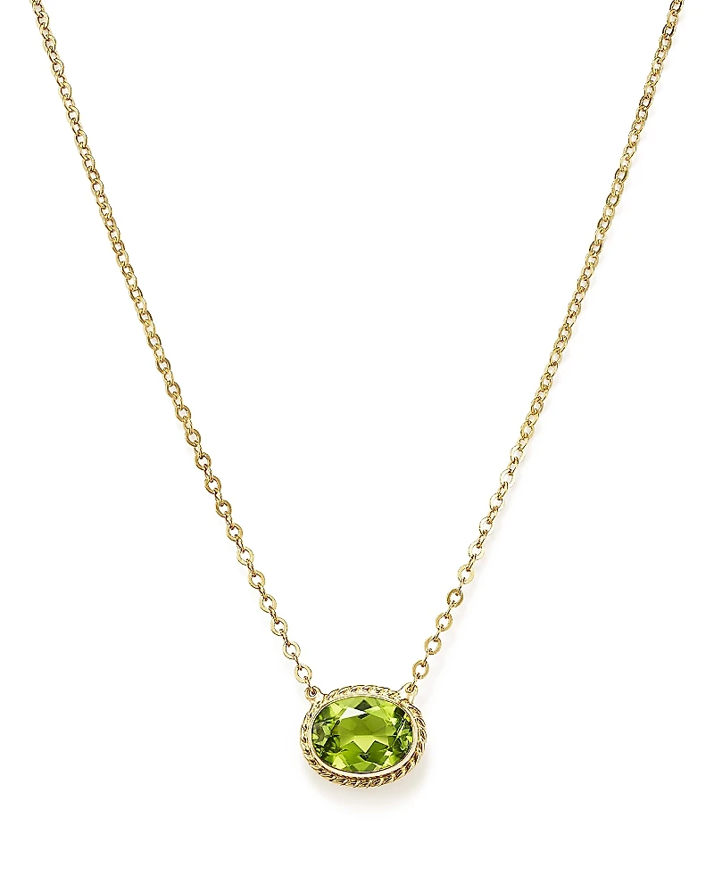 Peridot Bezel Pendant Necklace
