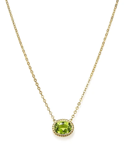 Peridot Bezel Pendant Necklace