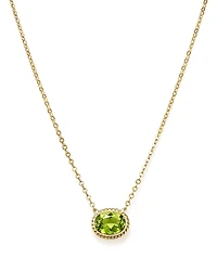 Peridot Bezel Pendant Necklace