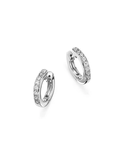 Diamond Mini Hoop Earrings 14K Gold, 0.15 tcw