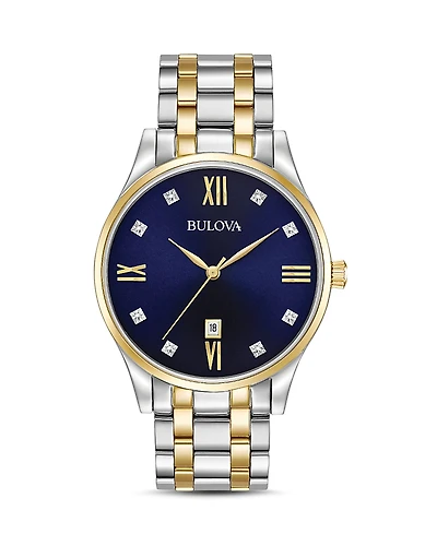 Bulova Two-Tone Diamonds Watch, 40mm