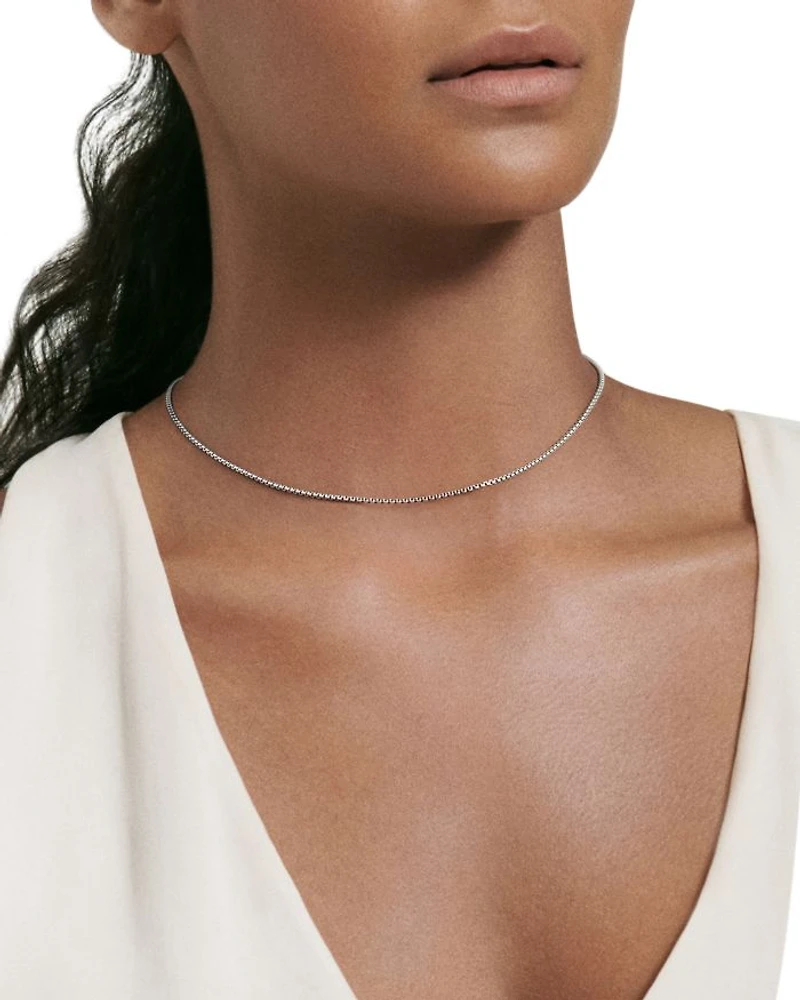 Box Chain Necklace with an Accent of 14K Gold, 1.7mm