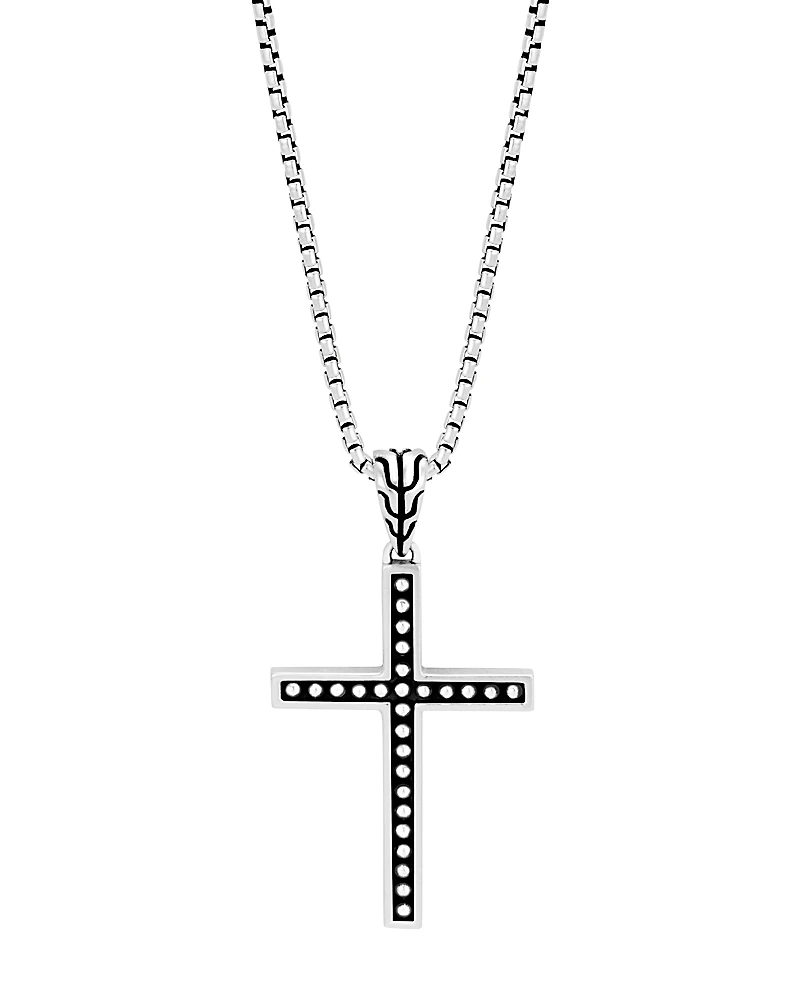 John Hardy Sterling Silver Classic Chain Jawan Cross Pendant Necklace, 20