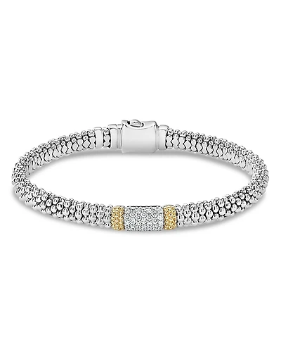 Lagos 18K Gold & Sterling Silver Diamond Lux Bracelet