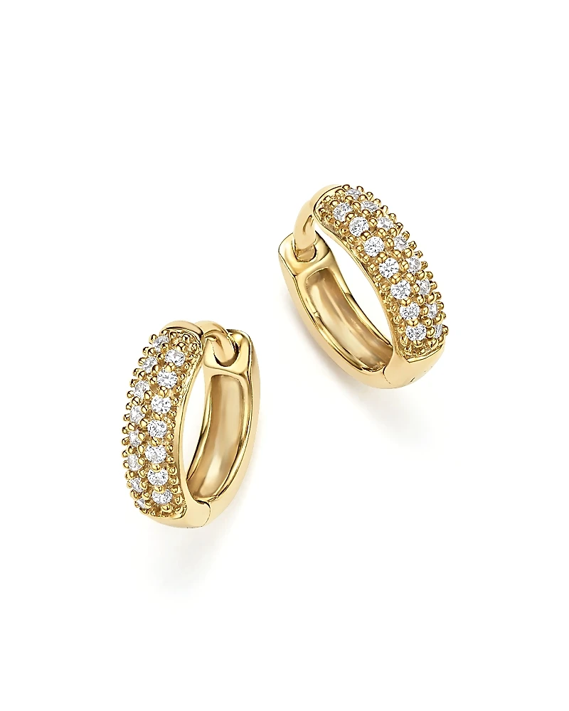 Bloomingdale's Fine Collection Diamond Mini Hoop Earrings