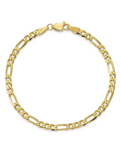 Bloomingdale's Fine Collection Men's 14K Yellow Gold 4mm Flat Figaro Chain Bracelet