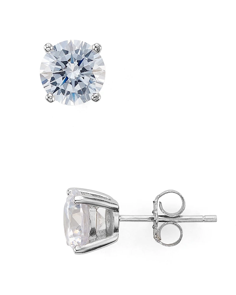 Aqua Sterling Silver Stud Earrings - Exclusive