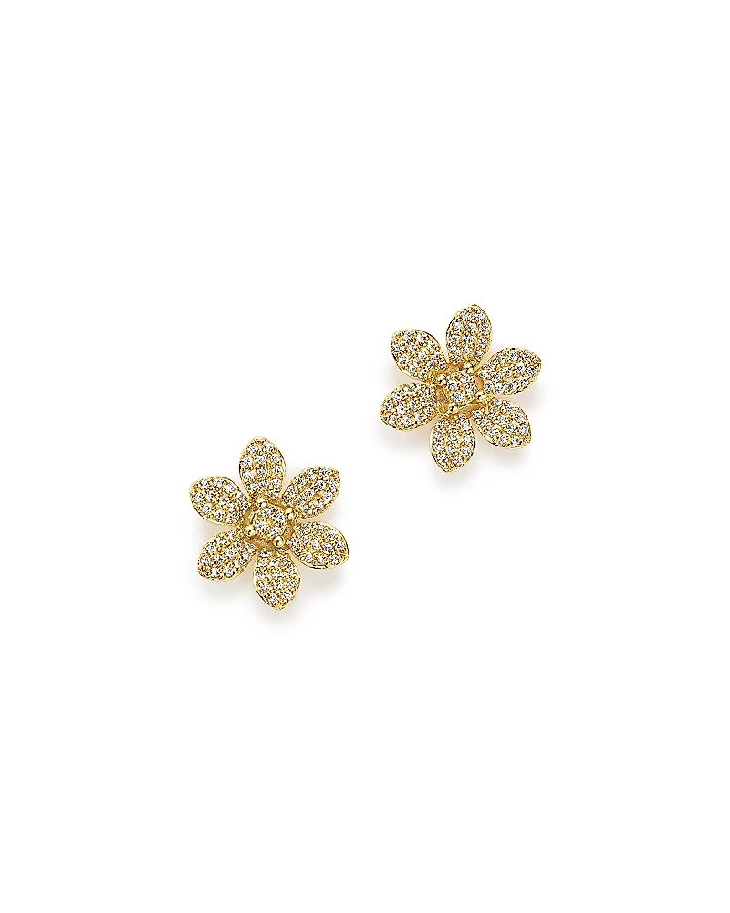 Bloomingdale's Fine Collection Diamond Flower Stud Earrings
