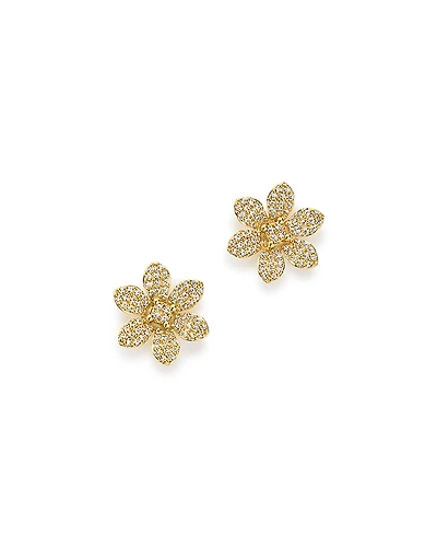 Bloomingdale's Fine Collection Diamond Flower Stud Earrings