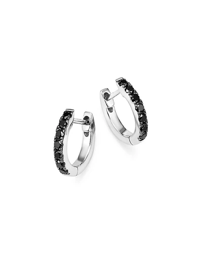 Diamond Huggie Hoop Earrings in 14K White Gold