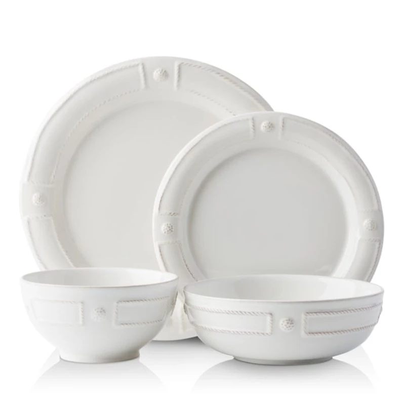 Berry & Thread French Panel Whitewash 4-Piece Setting