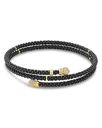 Gold & Black Caviar Collection 18K Gold & Ceramic Three Strand Bracelet