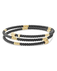 Lagos Gold & Black Caviar Collection 18K Gold & Ceramic Coil Bracelet