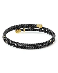 Gold & Black Caviar Collection 18K Gold & Ceramic Coil Bracelet