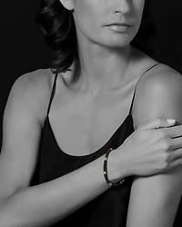 Gold & Black Caviar Collection 18K Ceramic Five Station Bracelet