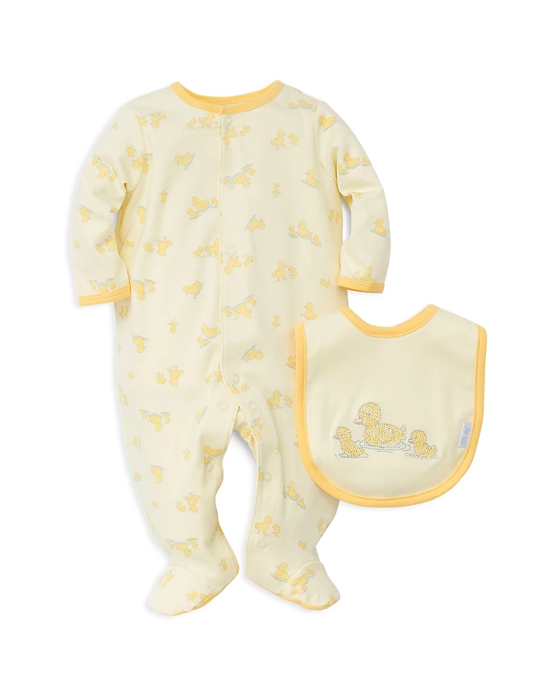 Little Me Unisex Ducks Footie & Bib Set - Baby