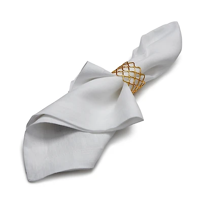 Aman Imports Netted Brass Napkin Ring - Exclusive