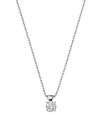 Diamond Solitaire Pendant 18K White Gold, 0.50-1.0. tcw
