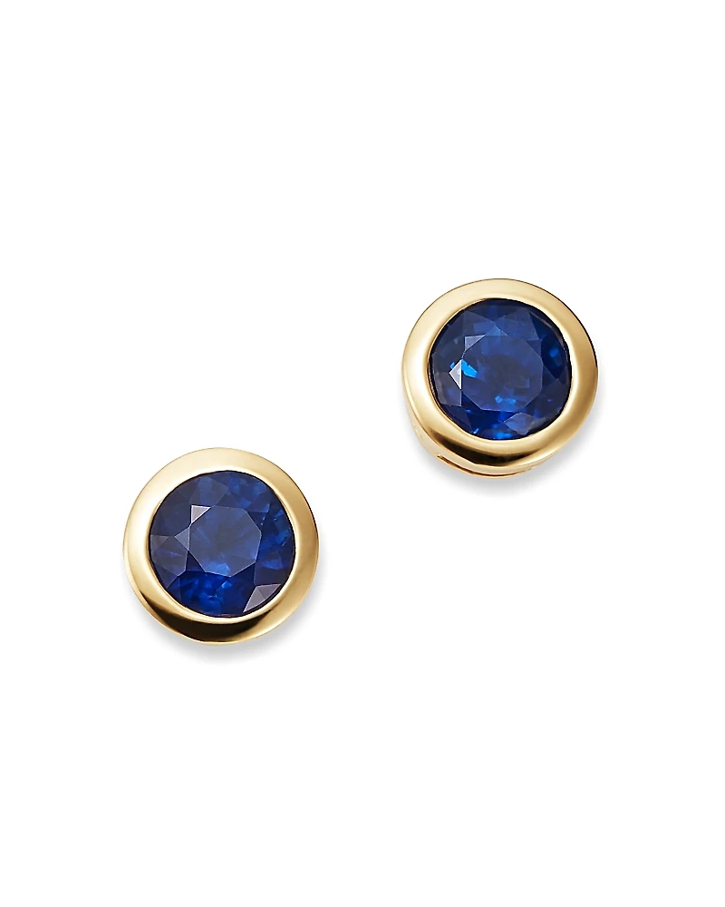 Bloomingdale's Fine Collection Sapphire Bezel Stud Earrings