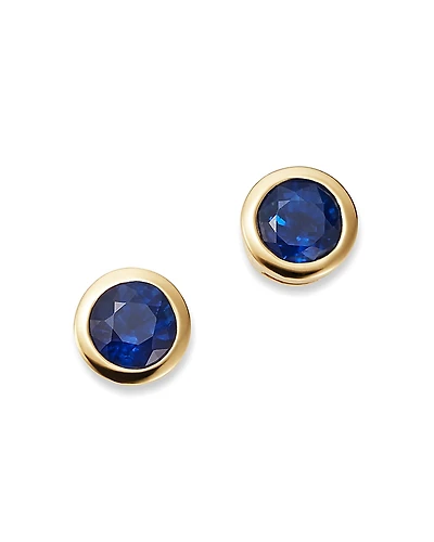 Bloomingdale's Fine Collection Sapphire Bezel Stud Earrings