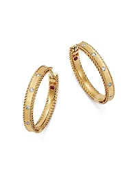 Roberto Coin 18K Yellow Gold Diamond Princess Diamond Hoop Earrings