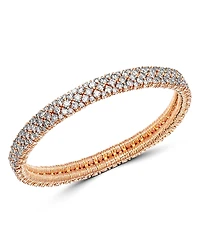 Roberto Demeglio 18K Rose Gold Cashmere Collection Stretch Bracelet with Champagne Diamonds