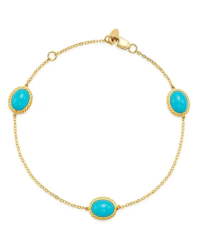 Bloomingdale's Fine Collection Turquoise Station Bracelet
