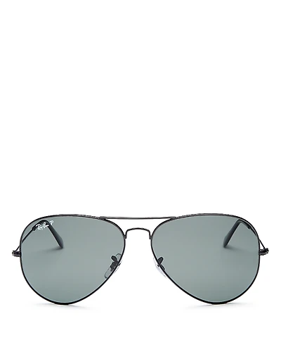 Ray-Ban Men's Classic Polarized Brow Bar Aviator Sunglasses, 62mm